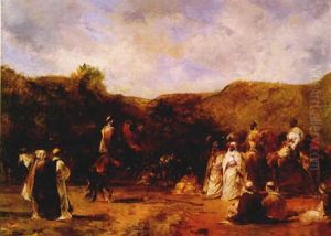 Le Marche Aux Chevaux by Eugene Fromentin