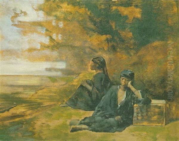 Deux Femmes Egyptiennes Assises - view 1