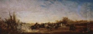 La Capture Des Chevaux Sauvages by Eugene Fromentin