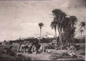 Arab Caravan At Rest by Eugene Fromentin