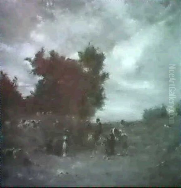 Deux Cavaliers Et Bergers Dans Un Paysage - view 1