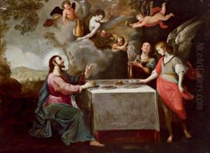 Christus Mit Engeln Speisen Segnend