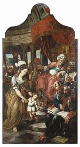The Infant Moses Trampling The Pharoah's Crown by Josef Ferdinand Fromiller