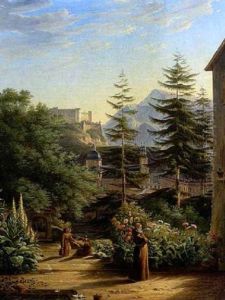 Salzburg - Blick Von Garten Des Kapuzinerklosters by Carl Ludwig Frommel