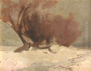 Petit Paysage Americain Apres Une Tempete De Neige by Charles Henry Fromuth