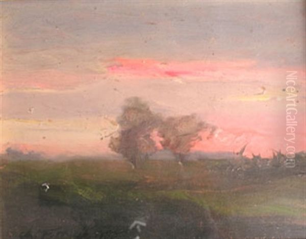 Petit Paysage Americain, Coucher De Soleil - view 1