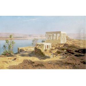 Temple Of Philae On Agilika Island by Karl Hubert Frosch
