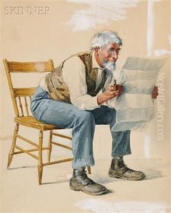 Reading The News by Arthur Burdett (Sr.) Frost