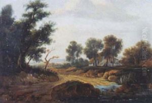 Landscape With Cottages by George Frost