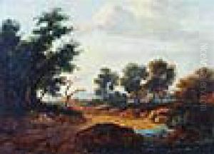 Landscape With Cottages by George Frost