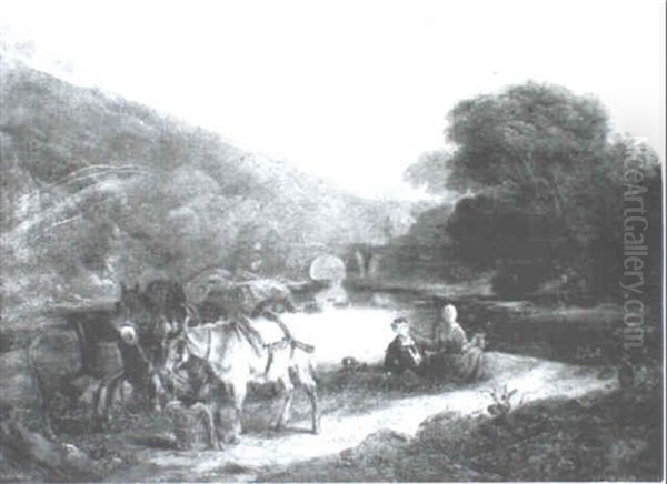 Landscape With Donkeys And Figures - view 1