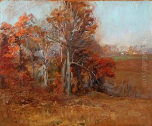 Autumn Trees Landscape by John Frost