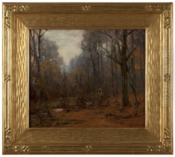 A Hunter And Dog In The Woods - view 1