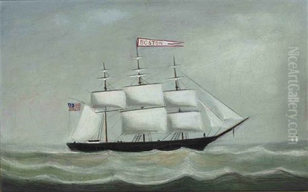 Sloop With Boston Flags - view 1