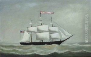Sloop With Boston Flags by John O.J. Frost