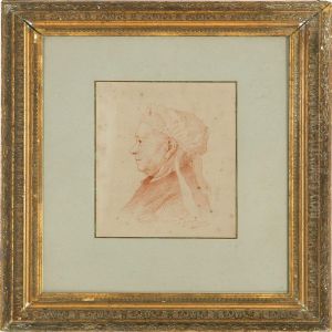 An Elderly Lady In Profile by Alfred Eloi Auteroche
