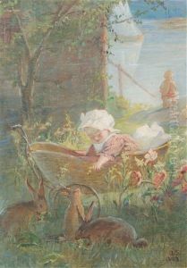 Child And Rabbits by Alexandra Frosterus-Saltin