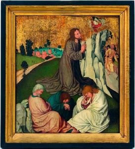Christus Am Olberg Mit Schlafenden Jungern, Im Hintergrund Eine Festung Und Die Herannahenden Schergen