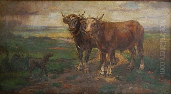 Cattle And Dog In Landscape - view 1