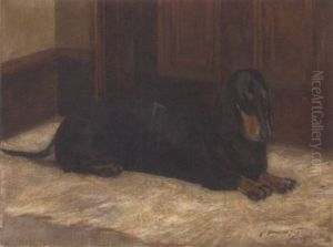 A Dachshund In An Interior by R. Douglas Fry