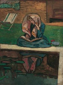 Winifren Gill And The Pool At Durbins by Roger Fry