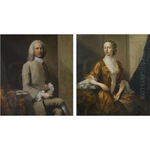 Portrait Of A Gentleman (+ Portrait Of A Lady; Pair) by Thomas Frye