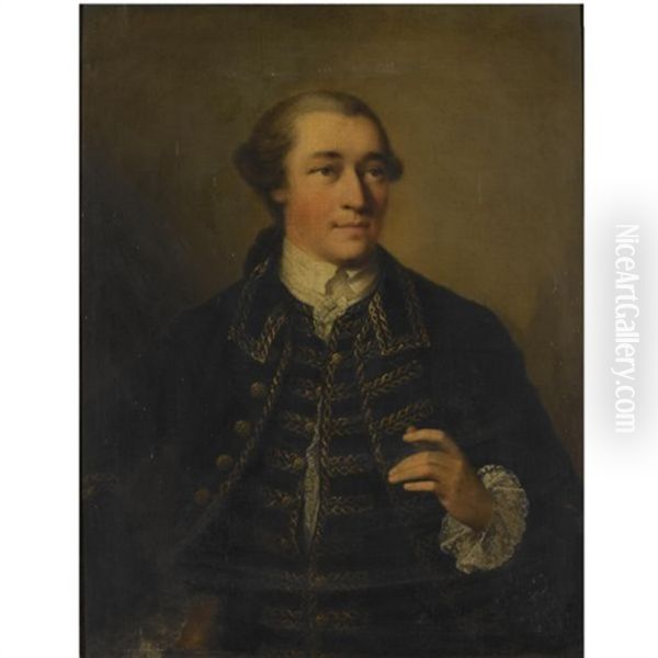 Portrait Of Henry Hanson, Half-length, Wearing A Blue Coat With Gold Brocade - view 1