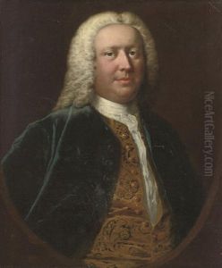 Portrait Of Henry Crispe Of Catton In A Blue Velvet Coat And Gold Embroidered Waist-coat