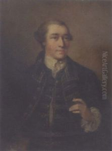 Portrait Of Henry Hanson, In A Black Jacket With Cuffs And Gold Stitching