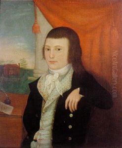 Portrait Of Daniel Clarke, A Country Home Visible In The Distance by Jacob Frymire