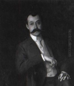 Portrait Eines Eleganten Herrn Mit Zigarre