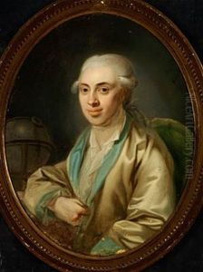 Portrait Of Hans Reimer Reiersen, Naval Officer, Seated Next To A Globe