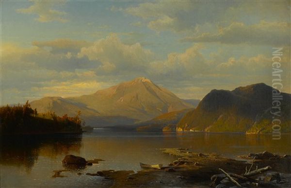 Lake Scene At Sunset - view 1