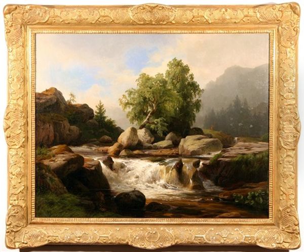 Cascading River In The Mountains - view 1