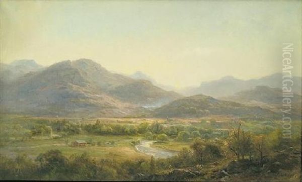 River Landscape With Vista, New York State - view 1