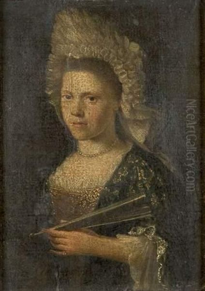 Portrait D'une Femme De Qualite A L'eventail - view 1