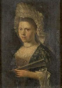 Portrait D'une Femme De Qualite A L'eventail Portrait D'une Femme De Qualite A L'eventail