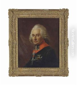 Portrait Of Friedrich Karl Joseph Reichsfreiherr Von Erthal (1719-1802), Prince-elector And Archbishop Of Mainz, Half-length, In A Black Cloak With A Cruciform Order And A Diamond Cross Pendant, Before A Draped Curtain