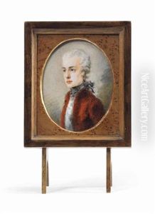 Archduke Joseph (1776-1847), Palatine Of Hungary, In Brown Coat, Black Stock, Powdered Hair; Together With A Young Archduke Or Prince, In Embroidered Brown Coat, Wearing The Jewel Of The Order Of The Golden Fleece, Lace Cravat, Powdered Hair