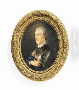 Baron Ernst Gideon Von Laudon (1717-1790), When Field Marshal, In Gilt-bordered Silver Armour, White Cravat, Blue Cloak Draped Over His Right Shoulder