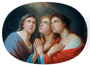 Die Andacht (drei Weibliche Figuren In Betender Haltung, Den Blick Gegen Den Himmel Gerichtet)