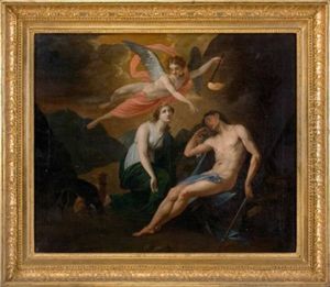 Selene Mit Dem Schlafenden Endymion Und Einem Genius In Berglandschaft