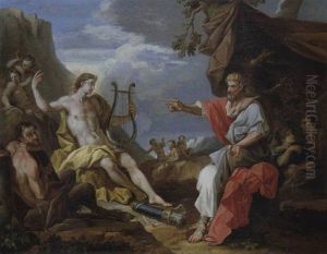 Apoll Und Marsyas Vor Konig Midas by Friedrich Heinrich Fueger