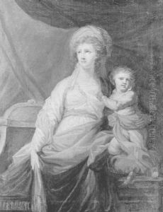 La Jeune Mere Et Son Enfant by Friedrich Heinrich Fueger