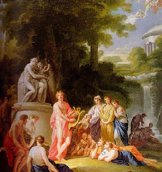 Theatre Curtain Showing Apollo With The Muses - view 1