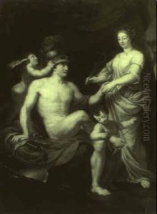 The Disrobing Of Mars By Two Putti