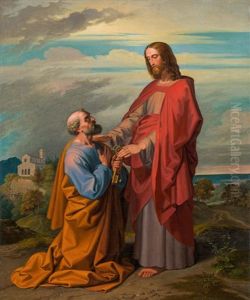 Christ Handing The Keys To Saint Peter by Josef von Fuehrich