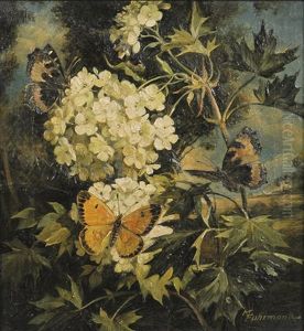 Blumenstilleben Mit Schmetterlingen