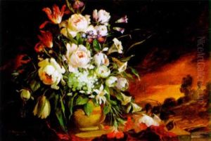 Blumenstraus In Einer Landschaft