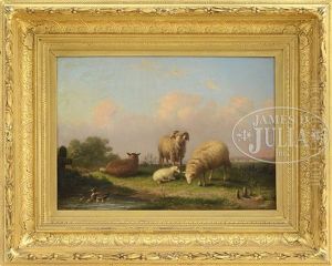 Pastoral Landscape With Sheep And Ducks Pastoral Landscape With Sheep And Ducks